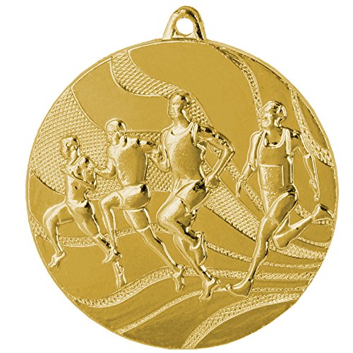 pokalspezialist 10 Stück Medaille Gold Laufen/Leichtathletik aus Stahl, 50 mm x 3 mm MMC2350 von pokalspezialist