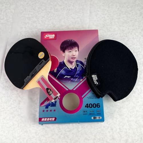 kepitc Tischtennisschläger 4-9 Sterne, Tischtennisschläger mit DHS Sticky ITTF Aproved Hurricane 3/8 Gummi, Ping Pong Schläger mit Tasche oder Tasche, für alle Niveaus (H4006-CS) von kepitc