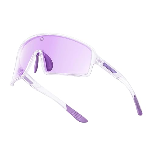 Herren-Fahrradbrille, Farbwechsel, winddicht, Sand, Mountainbike, Rennrad, Sport-Sonnenbrille, hellvioletter Rahmen, Farbwechsel, Violett von keynoyin