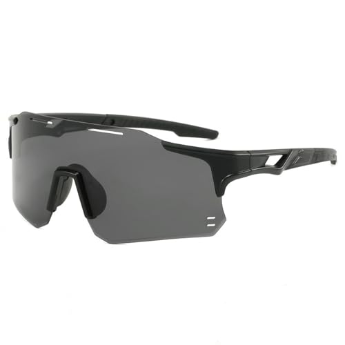 Mountainbike-Sport-Sonnenbrille für Damen und Herren, winddicht und farbwechselnd, Sonnenbrille für Radfahren, 9351, schwarzer Rahmen, graues Blatt von keynoyin