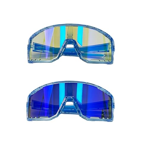 keynoyin Bunte Mountainbikes, winddichte Schutzbrille, Outdoor-Wanderbrille, Sportbrille, transparenter blauer Rahmen, buntes Blau von keynoyin