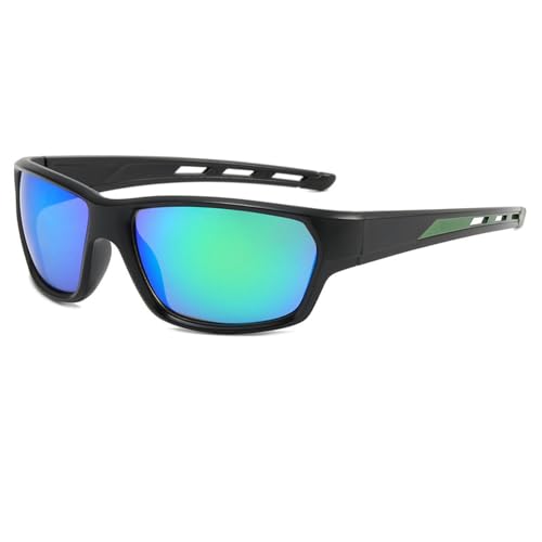 keynoyin Damen Outdoor Sport Radfahren Augenschutz Sonnenbrille Herren Sonnenschutz Sonnenbrille 9950 Schwarzer Rahmen True Green Film von keynoyin