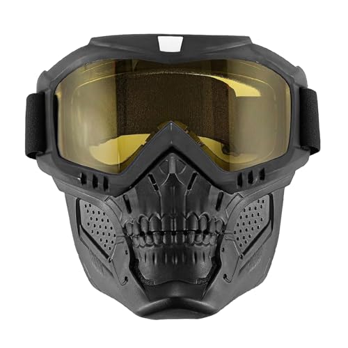 keynoyin Huangpian Motorradhelm-Gesichtsmaske, Schutzbrille für Herren und Damen, zum Skifahren und Reiten von keynoyin