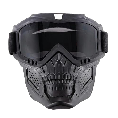 keynoyin Motorradhelm-Gesichtsmaske, Schutzbrille für Herren und Damen, Skibrille, graue Flocken von keynoyin