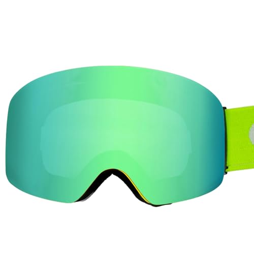 keynoyin Oubaolai Outdoor-Skibrille, doppellagig, Anti-Beschlag-Skibrille, Bergsteigerbrille, grüner Rahmen, echtes grünes Blatt von keynoyin