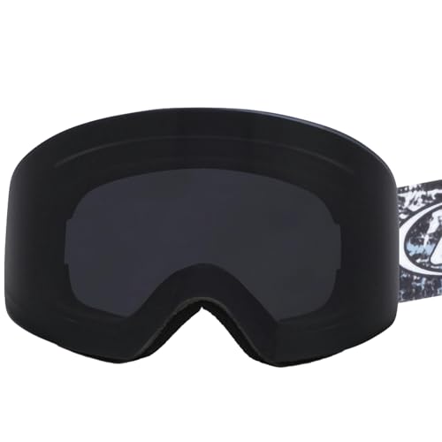 keynoyin Oubaolai Outdoor-Skibrille, doppellagig, Anti-Beschlag-Skibrille, Bergsteigerbrille, schwarzer Rahmen und schwarze Folie von keynoyin