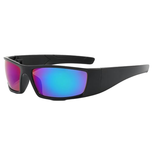 keynoyin Outdoor-Sonnenbrille für Herren und Damen, bunte Sport-Sonnenbrille, 9953, schwarzer Rahmen, grüne Folie von keynoyin