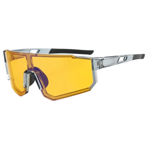 keynoyin Outdoor-Sport-Sonnenbrille, Radsport, Farbwechsel, für Herren und Damen, 1060 grauer Rahmen, gelb bis grau von keynoyin