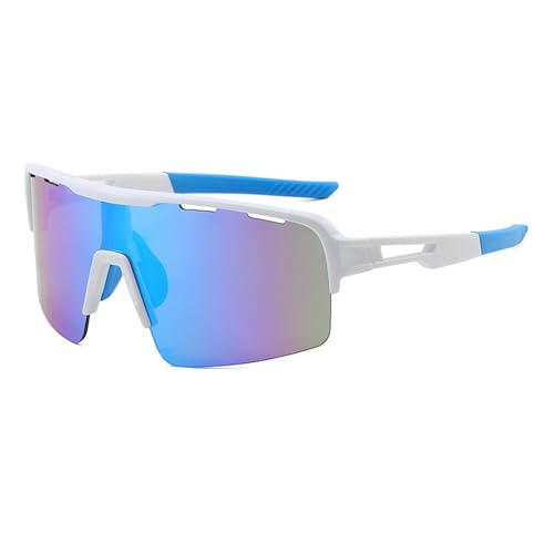 keynoyin Outdoor Sports Fashion Fahrradbrille für Herren und Damen, bunte Sonnenbrille, 836, weißer Rahmen, blaue Folie von keynoyin