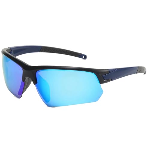 keynoyin Sonnenbrille für Outdoor-Sport, Radfahren, Farbwechsel, für Herren und Damen, blendend, polarisiert, 8312, schwarzer Rahmen, blaue Folie von keynoyin