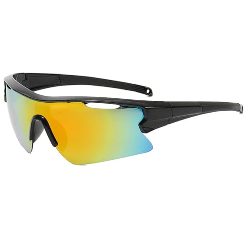 keynoyin Sport-Sonnenbrille für Damen, mit UV-Schutz, europäische und amerikanische Sonnenbrille für Herren, schwarzer Rahmen und roter Film von keynoyin