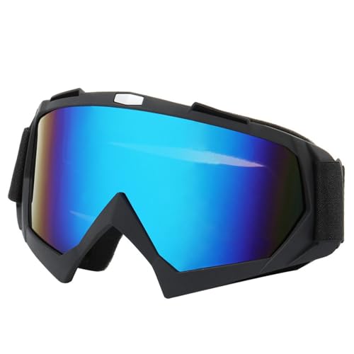 keynoyin Winddichte Outdoor-Skibrille, Sonnenschutz-Skibrille, 4009, sandschwarzer Rahmen, blaue Folie von keynoyin