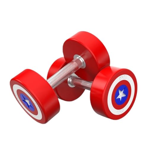 Hantel Captain America Hanteln Feste Hanteln Gummihanteln Fitness Männer Und Frauen Spezielle Hantelsets Dumbell(15kg) von kfzhenqi