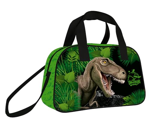 Dinosaurier Dino T-Rex Schulsporttasche Sporttasche Schwimmtasche Freizeittasche Kindertasche mit Sticker-von-Kids4shop Schultasche Reisetasche von kids4shop