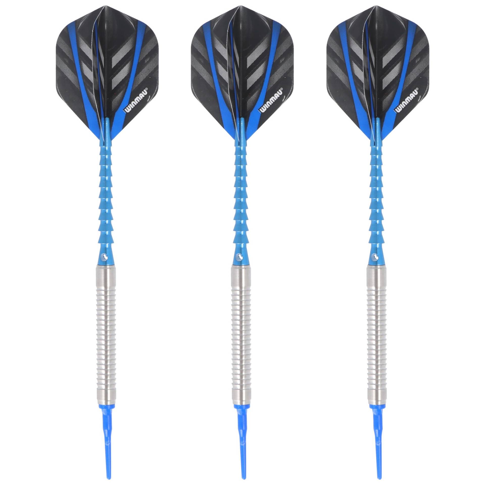 Dart-Komplettset Soft, silber/blau, Flights Winmau, 18 Gramm von kilo80