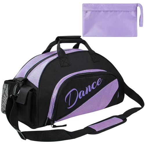 kilofly Ballett-/Tanz-/Sporttasche, Reisetasche, Handgepäcktasche, mit praktischer Tasche, Violett, 18.9 inch, Sport kilofly Ballett-/Tanz-/Sporttasche, Reisetasche, Handgepäcktasche, mit praktischer Tasche, Violett, 18.9 inch, Sport von kilofly