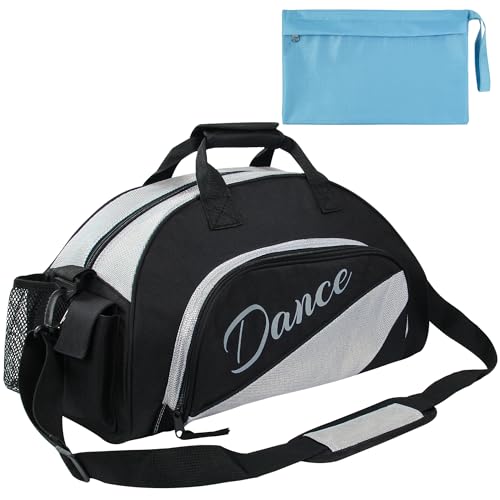 kilofly Ballett-/Tanz-/Sporttasche für Mädchen, mit praktischer Tasche, Silber, 18.9 inch kilofly Ballett-/Tanz-/Sporttasche für Mädchen, mit praktischer Tasche, Silber, 18.9 inch von kilofly