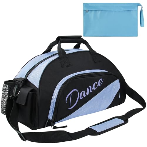 kilofly Ballett-/Tanz-/Sporttasche für Mädchen, mit praktischer Tasche, blau, 18.9 inch kilofly Ballett-/Tanz-/Sporttasche für Mädchen, mit praktischer Tasche, blau, 18.9 inch von kilofly