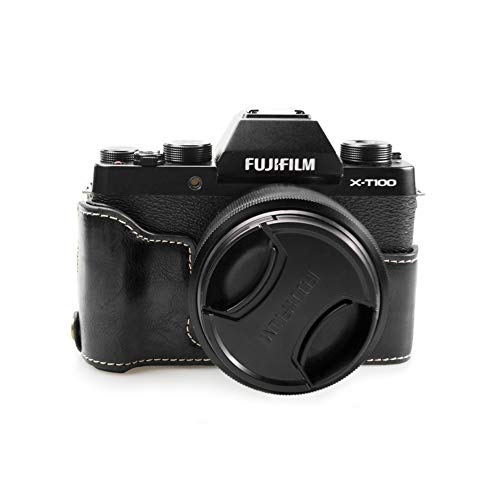 Fuji XT100 X-T100 Tasche, kinokoo Tasche für Fuji XT100 X-T100 Kamera, Halbe Abdeckung Handgriff (schwarz) von kinokoo