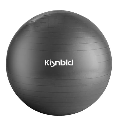kisnbld Gymnastikball, extra dicker Yoga-Ball für Workout, Schwangerschaft, Stabilität, robuster Fitnessballstuhl für Büro, Zuhause und Fitnessstudio (66 cm, Schwarz) von kisnbld