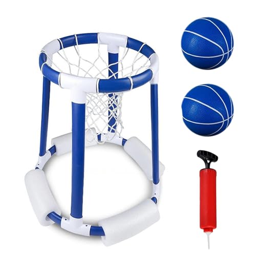 Basketballkorb am Pool, Wasserbasketball-Rückwandständer, schwimmender Basketballkorb, Spielzeugkorb für drinnen und draußen, Wasserbasketball-Sportspielzeug für Erwachsene und Kinder, inklusive Bälle von kivrimlarv