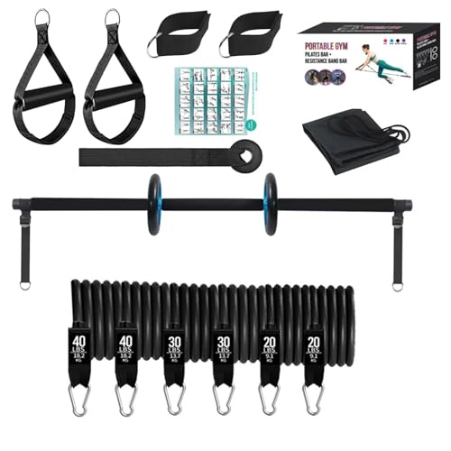 Pilates Bar Kit, Portable Pilates Bar, Compact Stretch Bar Resistance, Home Gym Equipment with Resistance Bands and Multifunctional Design for Versatile Exercises (1 Piece) von kivrimlarv