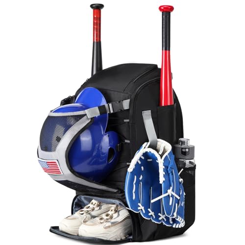 Schlägertasche | Baseball- und Softball-Ausrüstungstasche, leichte Softball-Schlägertasche für Jungen, Erwachsene, mit Zaunhaken für TBallschläger, Schlägerhandschuhe, Helme, Mützen von kivrimlarv