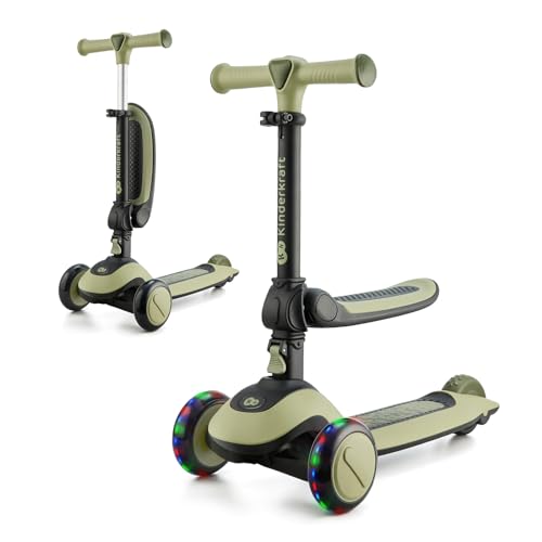 Kinderkraft Halley Scooter 2 in 1, Kinderroller ab 1 Jahr bis zu 50 kg, Tretroller, Dreirad Roller mit Klappbar Sitz, LED Räder, Höheverstellbare Lenker, Zusammenklappen, Modernes Design, Grün Kinderkraft Halley Scooter 2 in 1, Kinderroller ab 1 Jahr bis zu 50 kg, Tretroller, Dreirad Roller mit Klappbar Sitz, LED Räder, Höheverstellbare Lenker, Zusammenklappen, Modernes Design, Grün von kk Kinderkraft