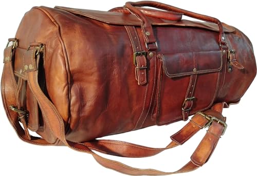 Dhk Devil Hunter Killer 28 Zoll groß Leder Reisetasche - Carry On Vintage Umhängetasche Seesack Weekender Tasche, 28 inch, Braun von Dhk Devil Hunter Killer