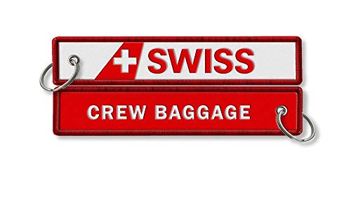 Swiss Airlines Schlüsselanhänger mit Reisegepäck-Stickerei von koolkrew