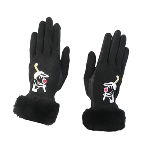 kowaku 1 Paar Vollfinger-Golfhandschuhe, Fäustling, Winter, verstellbare Golferhandschuhe, Damenhandschuh für kaltes Wetter im Freien, Golfschläger, Schwarz 19 von kowaku