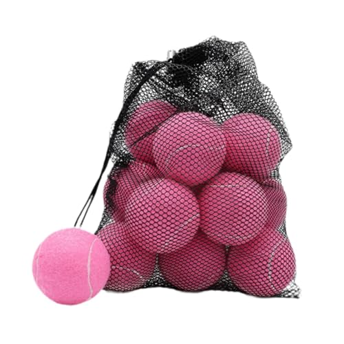 kowaku 18 Stück Tennisbälle Trainingsbälle Übungsbälle für Hunde, elastische Bälle, verschleißfest, für Unterhaltungsaktivitäten, Rosa von kowaku