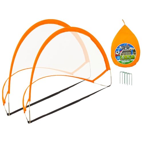 kowaku 2 Stück Kinder-Fußballtore für den Garten, Outdoor-Sportspiele, Polyester-Fußballnetz, für den Innen- und Außenbereich, Garten, Kinder, 125 X 80 X80 cm von kowaku