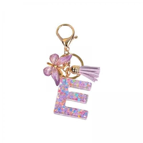 kowaku 5 X Schlüsselanhänger mit Anfangsbuchstaben, Schlüsselanhänger Aus Kunstharz, Ornamente, Leuchtende Farbe, Entzückende Geburtstagsgeschenke mit Schmet, 5 STK. von kowaku