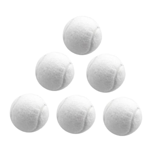kowaku 6 Stück Tennisbälle, Freizeit-Gummibälle, Profi-Tennisbälle mit einem Durchmesser von 6,4 cm, Trainingsbälle, verschleißfest, für drinnen und draußen Training, Weiß kowaku 6 Stück Tennisbälle, Freizeit-Gummibälle, Profi-Tennisbälle mit einem Durchmesser von 6,4 cm, Trainingsbälle, verschleißfest, für drinnen und draußen Training, Weiß von kowaku