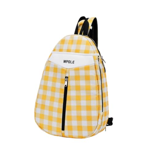 kowaku Badmintontasche mit Schuhfach Turnbeutel Multifunktionale Sporttasche Tennisrucksack Tennisschlägertasche, Gelb von kowaku