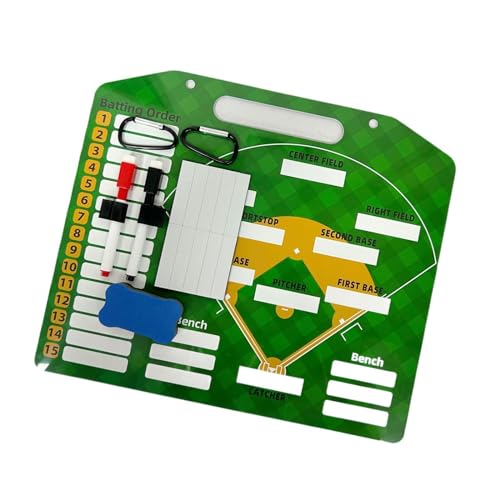 kowaku Baseball-Coaching-Board, Baseball-Coaches-Board, Lehrassistent, Stiftclips, doppelseitiges Baseball-Aufstellungsboard für Spiele von kowaku