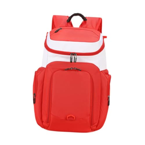 kowaku Basketball-Rucksack, Fußball-Rucksack, Fitnesstasche, Oxford-Stoff, belüftete Sportausrüstungstasche, Sporttasche für Fitnessstudio, Fußball, ROT von kowaku