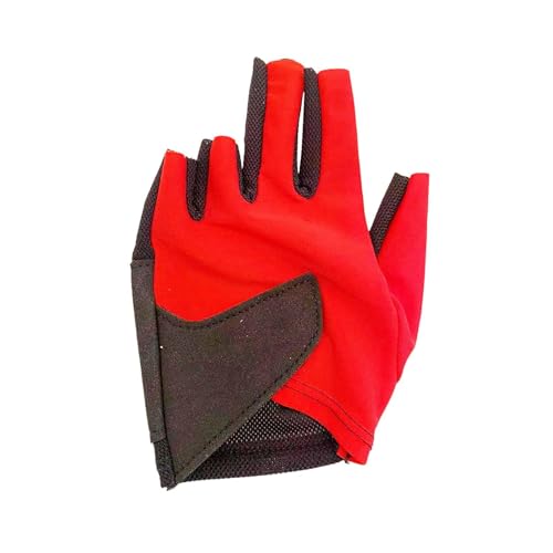 kowaku Billardhandschuh, Pool-Queue-Handschuhe, Separate Fingerhandschuhe für die Linke Queue-Hand, Snooker-Queue-Handschuh für Erwachsene, ROT von kowaku