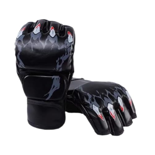 kowaku Boxhandschuhe, Halbfingerhandschuhe, ergonomische Handgelenkstütze, Schlagpolster, Sparringshandschuhe für Taekwondo, Sparring, Erwachsene Männer, Schwarz von kowaku