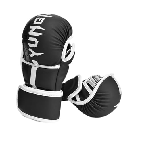 kowaku Boxhandschuhe, Schlaghandschuhe, Trainingshandschuhe, Kickboxhandschuhe, Schlagpratzen für Karate, Kampfsport, MMA, Taekwondo, Black White M von kowaku