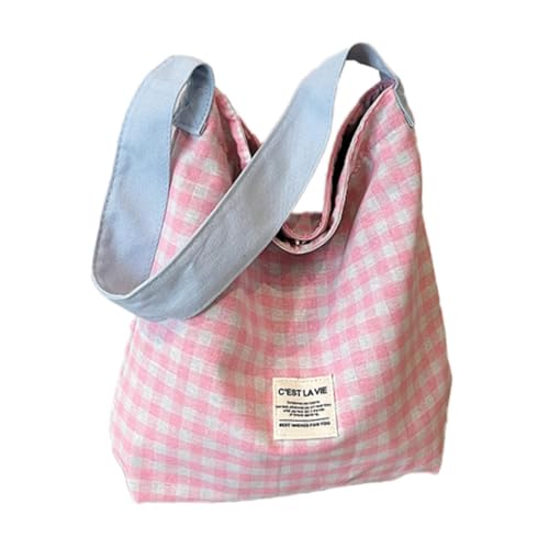 kowaku Canvas-Umhängetasche für Damen, Geldbörse, Hobo-Tasche, Tragetasche für Freizeit, Arbeit, Party, Rosa von kowaku