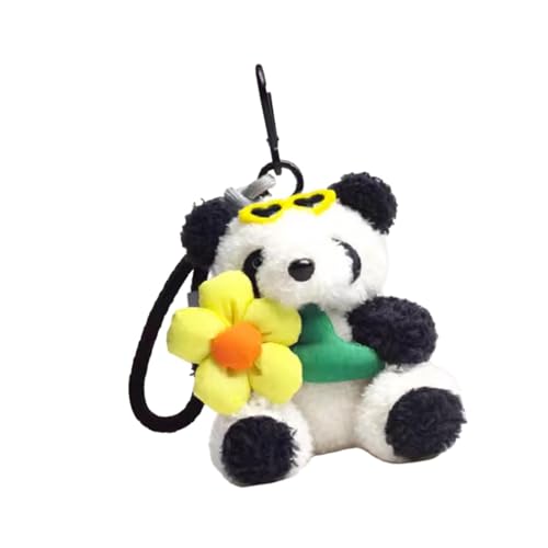 kowaku Cartoon Tier Schlüsselanhänger gefüllte Accessoire Panda Schlüsselanhänger für Geschenk Geldbörse Handtasche, Gelb von kowaku