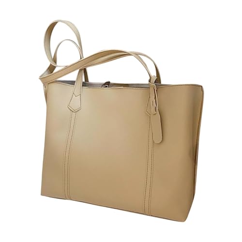 kowaku Damen PU Einkaufstasche Strand Top Griff Tasche Hohe Kapazität Geldbörse Lady Handtasche, Khaki von kowaku