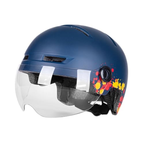 kowaku Elektrischer Fahrradhelm Fahrradhelm mit Licht und Visier Radfahrerhelm Schutzausrüstung, Dunkelblau kowaku Elektrischer Fahrradhelm Fahrradhelm mit Licht und Visier Radfahrerhelm Schutzausrüstung, Dunkelblau von kowaku