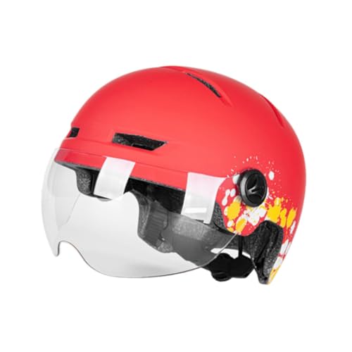 kowaku Elektrischer Fahrradhelm Fahrradhelm mit Licht und Visier Radfahrerhelm Schutzausrüstung, ROT kowaku Elektrischer Fahrradhelm Fahrradhelm mit Licht und Visier Radfahrerhelm Schutzausrüstung, ROT von kowaku