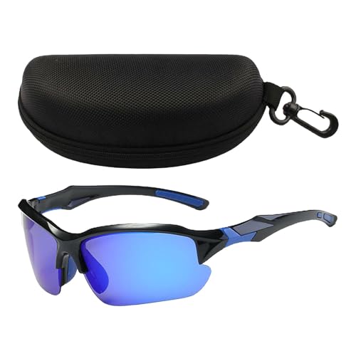 kowaku Fahrradbrille, Sport-Sonnenbrille, leichte, blendfreie, polarisierte Sonnenbrille für Outdoor-Aktivitäten, Mountainbikes, Blau von kowaku