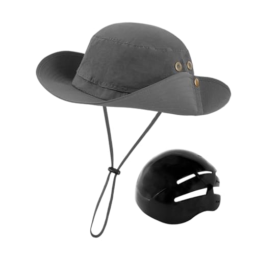 kowaku Fahrradhelm Fahrradhelm Schlagfester Sonnenschutzhut Huttyp Helm Fischerkappe für Erwachsene Fahrradfahren, GRAU von kowaku