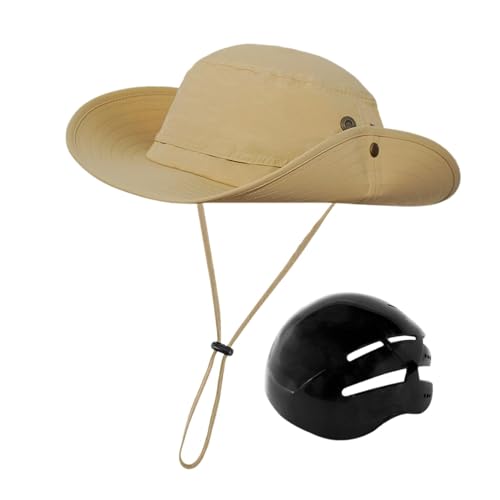 kowaku Fahrradhelm Fahrradhelm Schlagfester Sonnenschutzhut Huttyp Helm Fischerkappe für Erwachsene Fahrradfahren, Khaki von kowaku