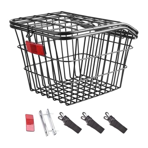 kowaku Fahrradkorb hinten, Fahrradgepäckträger, Iro, eleganter Fahrradgepäckträgerkorb, Fahrradaufbewahrungskorb für den Transport von Haustieren, Faltrad, Schwarz mit Deckel kowaku Fahrradkorb hinten, Fahrradgepäckträger, Iro, eleganter Fahrradgepäckträgerkorb, Fahrradaufbewahrungskorb für den Transport von Haustieren, Faltrad, Schwarz mit Deckel von kowaku